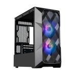   COOLER MASTER Ház Micro ATX MasterBox TD300 MESH, 2db ARGB Ventilátorral, Tápegység nélkül, Edzett Üveg, fekete