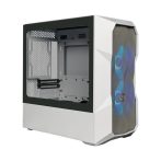   COOLER MASTER Ház Micro ATX MasterBox TD300 MESH, 2db ARGB Ventilátor, Tápegység nélkül, Edzett Üveg, fehér