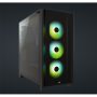   CORSAIR Ház iCUE 4000X RGB, 3x12mm RGB Ventillátorral, Tápegység nélkül, Edzett Üveg, fekete