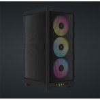   CORSAIR Ház 2000D RGB AIRFLOW Mini-ITX, 3xAF120 RGB SLIM Ventillátorral, SFX Tápegység nélkül, Edzett Üveg, fekete