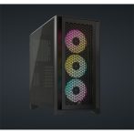   CORSAIR Ház iCUE 4000D RGB AIRFLOW, 3xAF120 RGB ELITE Ventillátorral + Kontroller, Tápegység nélkül, Edzett Üveg, fekete