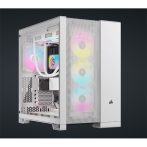   CORSAIR Ház 6500D AIRFLOW Dual Chamber, Tápegység nélkül, Edzett Üveg, fehér