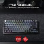   CORSAIR Vezeték Nélküli Billentyűzet Gaming, K65 PLUS 75%, Mechanikus, MLX Red switch, US, fekete