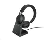   JABRA Fejhallgató - Evolve2 65 MS Teams Stereo USB-C Bluetooth Vezeték Nélküli, Mikrofon + Töltő állomás