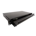   KELINE optikai patch panel kihúzható, 1U, 24xSC, LC duplex, LSH(E2000) toldó számára