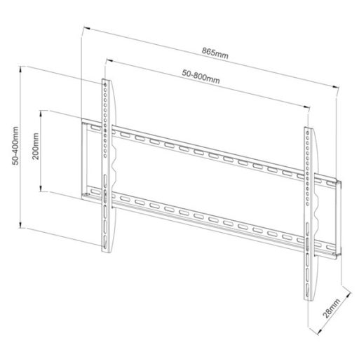 TECHLY ICA-PLB 162XL fix fali konzol, 42-80" LCD kijelzőhöz, ultra slim, fekete