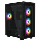   ADATA XPG Ház E-ATX Battlecruiser II, 4x120mm RGB ventilátor, Tápegység nélkül, üvegfalú, fekete