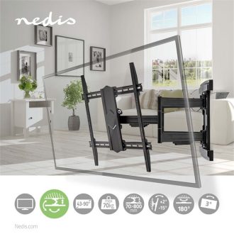   Nedis TVWM6570BK 43"- 100" LCD TV / monitor fali tartókonzol, maximum 70 kg, forgatható / dönthető, 3 forgáspont