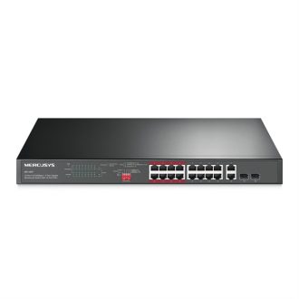   MERCUSYS Switch 18x1000Mbps(16xPOE+) + 2xSFP, Fémházas Asztali Rackes, MS120GP