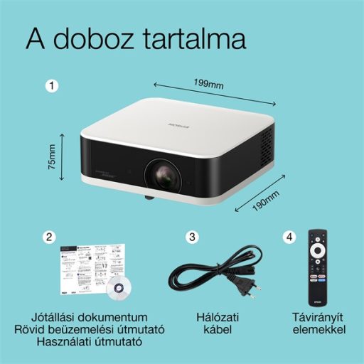 EPSON Projektor - Lifestudio Pop – EF-61W Gyémántfehér (3LCD, 1920x1080, 16:9, 700 AL, 5 000 000:1, HDMI/USB/WiFi)