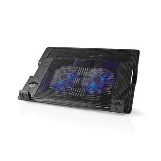   Nedis NBCR200BK notebook hűtő, 14 - 18", 2 X 140mm ventilátor, LED, 1200 rpm