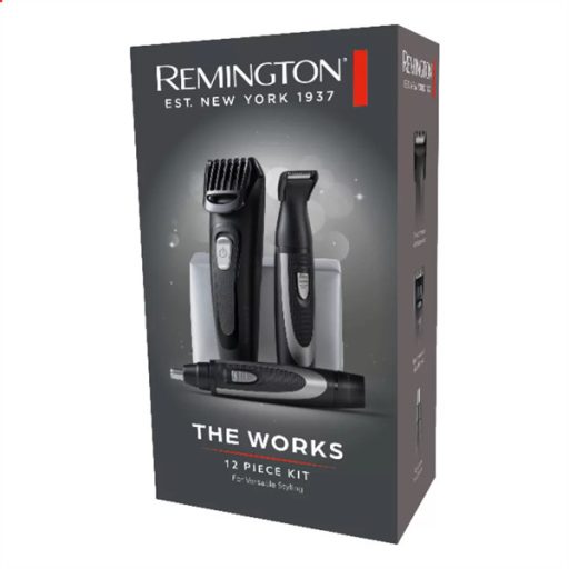 REMINGTON WORKS MB905 szakállvágó készlet, 6 részes, 9 hosszbeáll. (2–18 mm), precíziós trimmer, orr-/fülszőrnyíró, USB