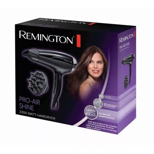 REMINGTON PRO-Air Shine D5215 hajszárító, 2300W, ionizáció (90% több ion), 85 km/h levegő, 3 hőfok/2 sebesség, diffúzor
