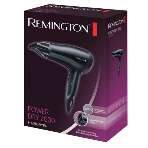 REMINGTON Power Dry D3010 hajszárító, 2000 W, kerámia+ion, 3 hőmérséklet, 2 sebesség, ECO, Cool Shot
