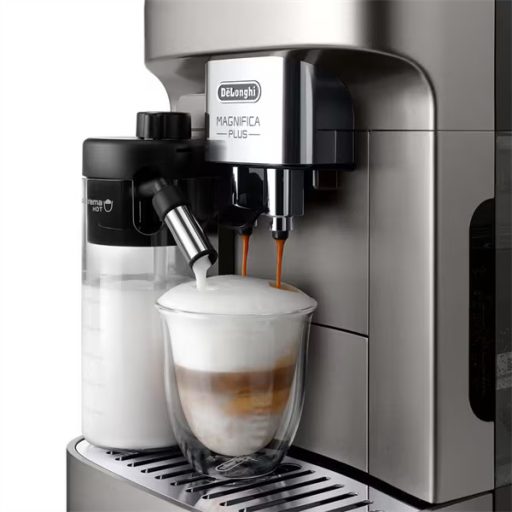 DELONGHI ECAM320.70.TB Magnifica Plus automata 2 személyes kávéfőző, 18 program, tartály: 1,8l, 1450W, Inox