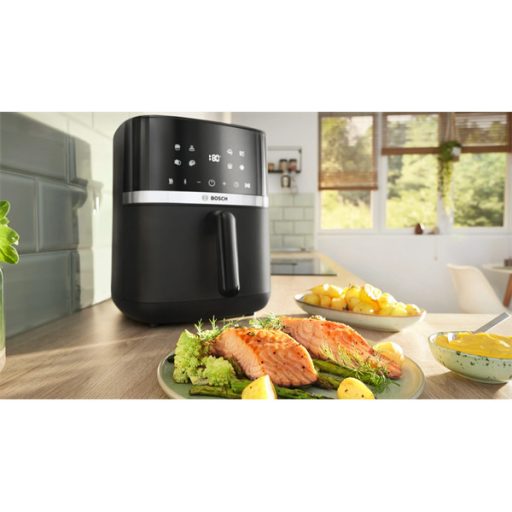 BOSCH MAFS2462B Serie 4 Forrólevegős sütő, 2050W, 6,1L,  9 automata program, Fekete