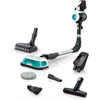   BOSCH BCS71HYG1 Unlimited 7 ProHygienic Aqua Vezeték nélküli porszívó,  2in1 DynamicAqua felmosó, Fehér/Türkiz