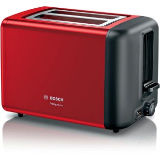   BOSCH TAT3P424 DesignLine Kenyérpirító, 970W, 2 szeletes, Piros