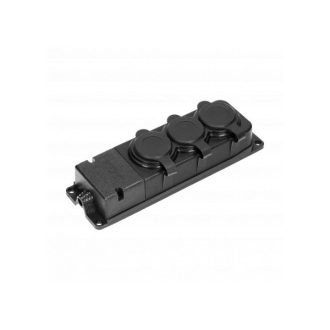   ORNO, OR-AE-13166(GS), Gumi elosztó 3 aljzat, ütésálló, 230V, 16A, IP44, 50X73X228mm