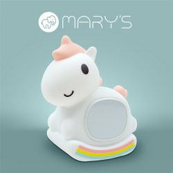 MARYS, MW61638, LED Éjszakai fény ébresztőórával, Unikornis, Akkumulátoros, USB-C kábellel, 1,5W, 3000K+RGB, Rózsaszín