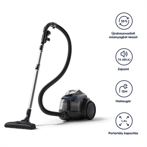 ELECTROLUX EL61C3DB Clean 600 porzsák nélküli porszívó, tartály: 2L, 74 dB, Kék