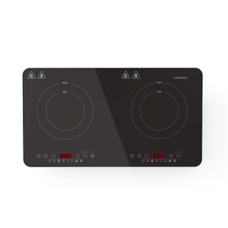   MELISSA dupla indukciós főzőlap, 3500 W, 10 teljesítményszint, 8 előre beállított érték, időzítő, boost funkció, LCD