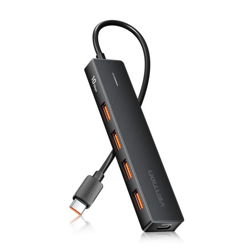 Vention USB-C -> USB-A 3.2*4 , 0,15m (4-Portos, fekete), hub