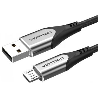   Vention USB-A 2.0/M -> Micro USB-B/M,1m,(szövet,3A,szürke), kábel