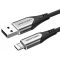 Vention USB-A 2.0/M -> Micro USB-B/M,1m,(szövet,3A,szürke), kábel