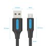   Vention USB-A 2.0/M ->  Micro B/M, 0,25m, (3A, fekete), kábel