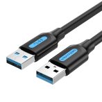   Vention USB-A 3.0/M ->  USB-A 3.0/M,  (PVC,fekete), 0,5m, kábel