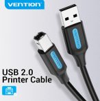   KÁBEL USB-A 2.0/M -> USB-B/M, 0.5m, (PVC, fekete, nyomtatókábel, printerkábel), Vention