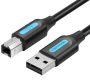   Vention USB-A 2.0/M -> USB-B/M, (PVC, fekete, nyomtatókábel, printerkábel), 1m, kábel