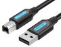   Vention USB-A 2.0/M -> USB-B/M, (PVC, fekete, nyomtatókábel, printerkábel), 2m, kábel