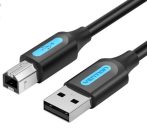   Vention USB-A 2.0/M -> USB-B/M, (PVC, fekete, nyomtatókábel, printerkábel), 3m,  kábel