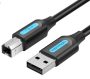   Vention USB-A 2.0/M -> USB-B/M, (PVC, fekete, nyomtatókábel, printerkábel), 3m,  kábel