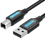   Vention USB-A 2.0/M -> USB-B/M, (PVC, fekete, nyomtatókábel, printerkábel), 5m, kábel