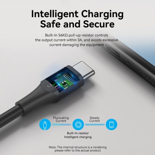 Vention USB-A 2.0/M -> USB-C/M, 2m,(3A,fekete), kábel