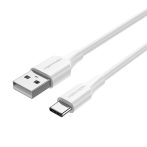 Vention USB-A 2.0/M -> USB-C/M, 1m,(3A,fehér), kábel