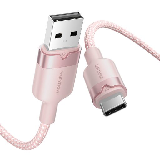 Vention USB-A 2.0/M -> USB-C/M, 1m,(pink,3A), kábel