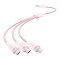 Vention USB-A 2.0/M -> USB-C/Lightning/Micro USB-B, 1,5m,(pink,3A,3in1), kábel