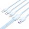 Vention USB-A 2.0/M -> USB-C/Lightning/Micro USB-B, 1,5m,(blue,6A,3in1), kábel
