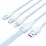   Vention USB-A 2.0/M -> USB-C/Lightning/Micro USB-B, 1,5m,(blue,6A,3in1), kábel