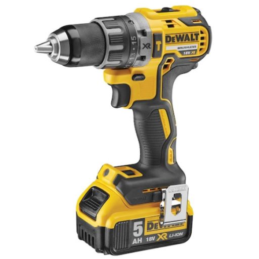 DEWALT Fúrócsavarozó, 18V, 5Ah, XR, Li-Ion, kefe nélküli
