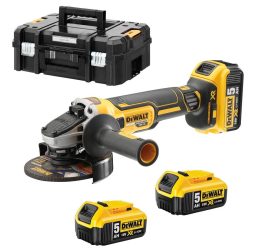DEWALT Sarokcsiszoló, 18V XR, kefe nélküli, 3x5Ah DEWALT Sarokcsiszoló, 18V XR, kefe nélküli, 3x5Ah