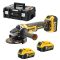 DEWALT Sarokcsiszoló, 18V XR, kefe nélküli, 3x5Ah