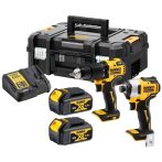   DEWALT Készlet, 18V, XR, 2 gép, 2x4Ah, kefe nélküli, TSTAK