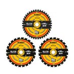 DEWALT Körfűrészlap, készlet, ELITE SERIES, 3db, 165mm