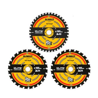 DEWALT Körfűrészlap, készlet, ELITE SERIES, 3db, 165mm