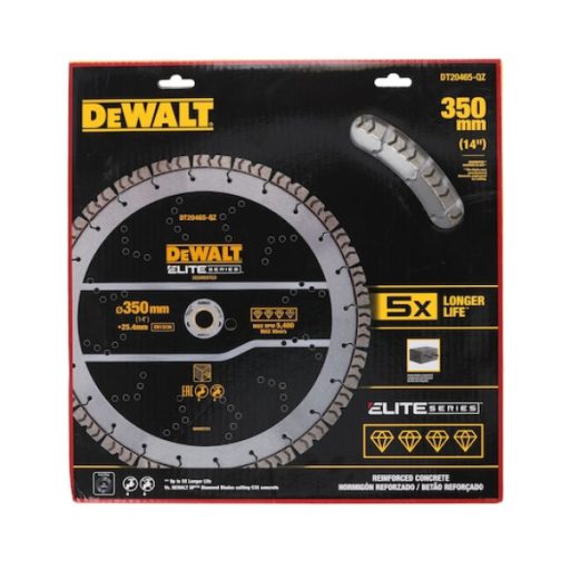 DEWALT Vágótárcsa, Elite Diamond, 350mm, vasalt betonhoz